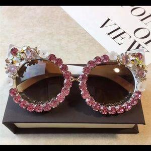 Floral Rhinestone Sunglasses